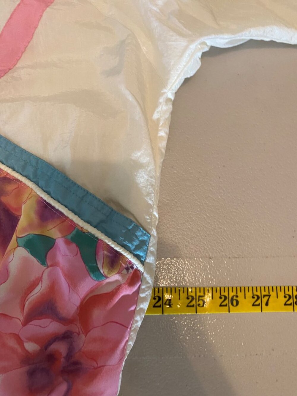 Vintage 80s East West Floral Patchwork Nylon Jacket Medium Pink White - Picture 8 of 9